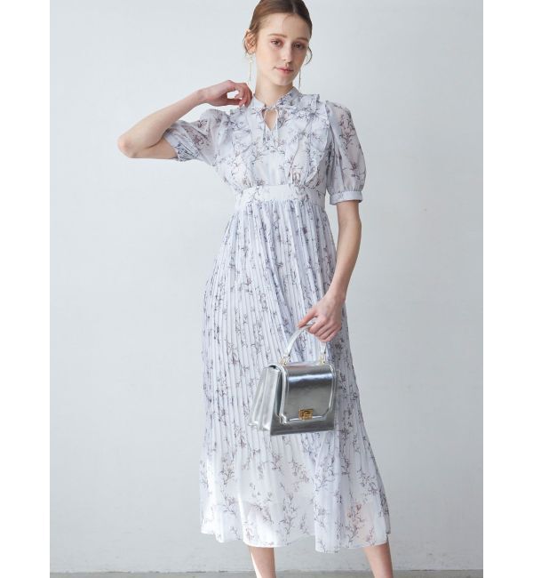 MERCURYDUO「花柄ラッフルプリーツティアードワンピース」|ワンピース|