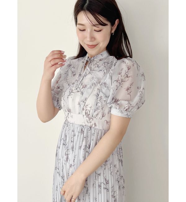 MERCURYDUO「花柄ラッフルプリーツティアードワンピース」|ワンピース|