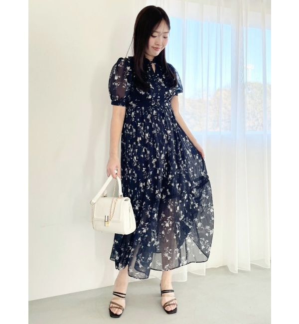 MERCURYDUO「花柄ラッフルプリーツティアードワンピース」|ワンピース|