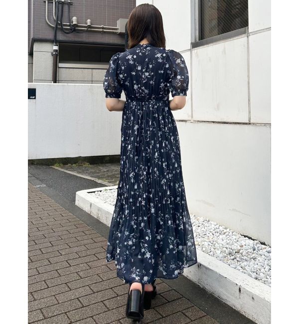MERCURYDUO「花柄ラッフルプリーツティアードワンピース」|ワンピース|