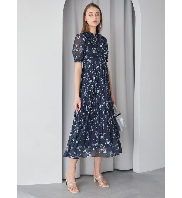 MERCURYDUO「花柄ラッフルプリーツティアードワンピース」|ワンピース|