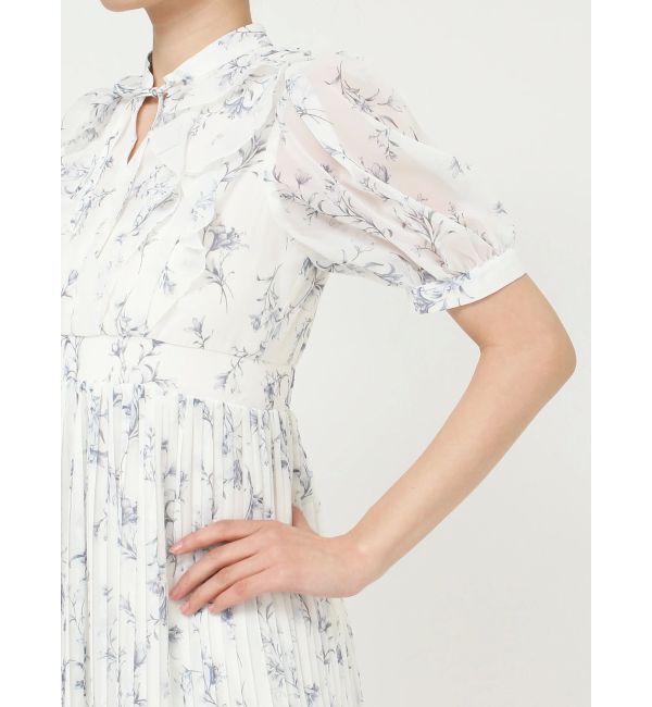 MERCURYDUO「花柄ラッフルプリーツティアードワンピース」|ワンピース|