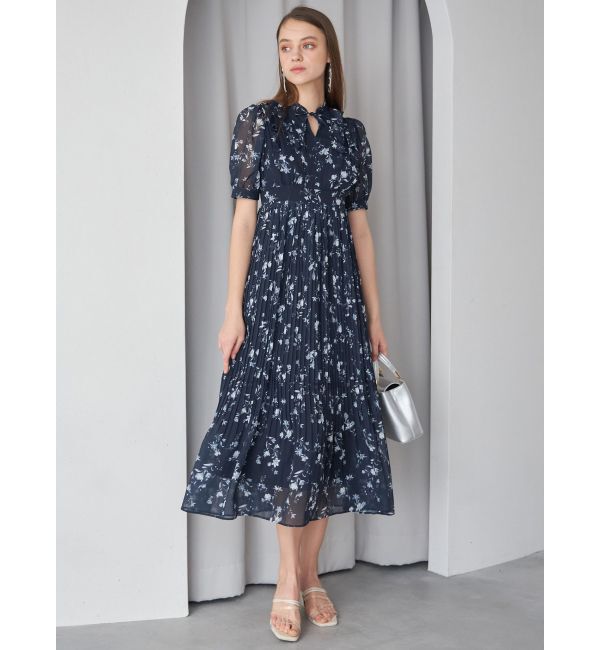 MERCURYDUO「花柄ラッフルプリーツティアードワンピース」|ワンピース|