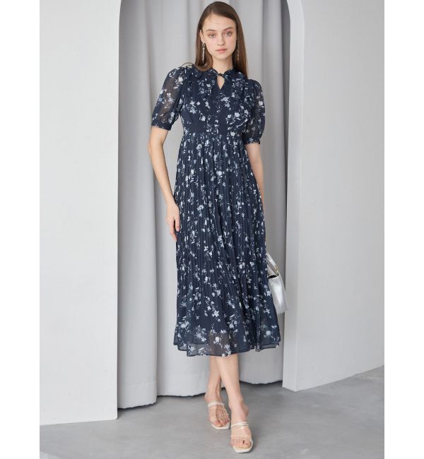 MERCURYDUO「花柄ラッフルプリーツティアードワンピース」|ワンピース|
