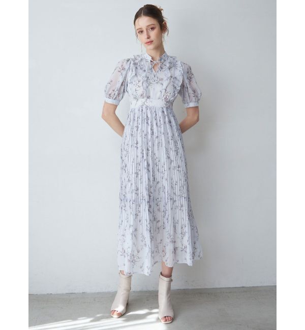MERCURYDUO「花柄ラッフルプリーツティアードワンピース」|ワンピース|