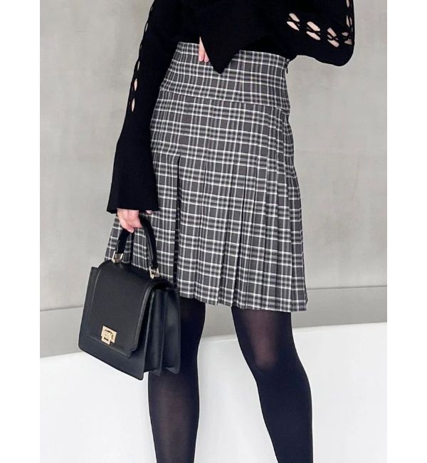 MERCURYDUO「【セットアップ着用可】ラップ風プリーツチェックミニスカパン」|その他|