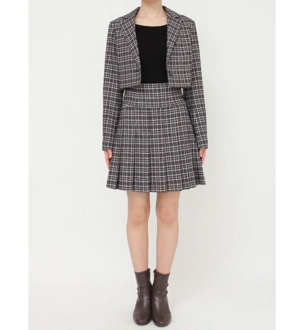 MERCURYDUO「【セットアップ着用可】ラップ風プリーツチェックミニスカパン」|その他|