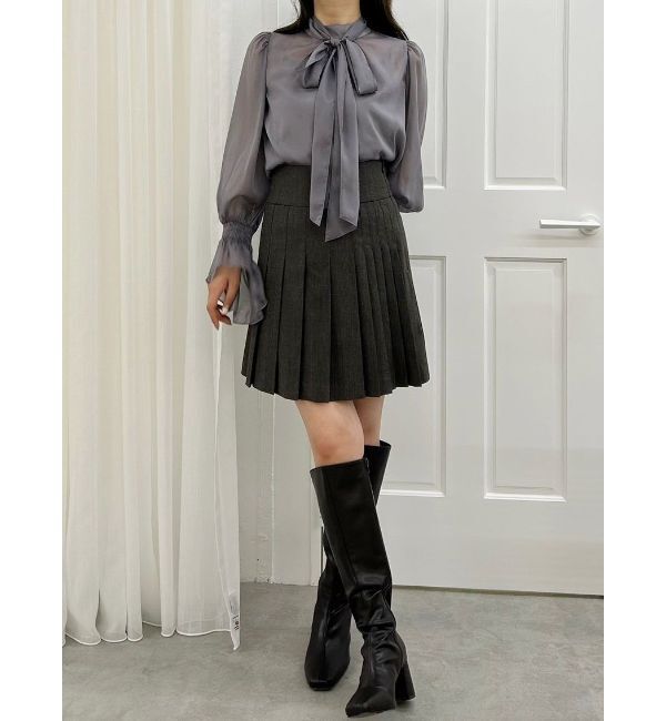 MERCURYDUO「【セットアップ着用可】ラップ風プリーツチェックミニスカパン」|その他|