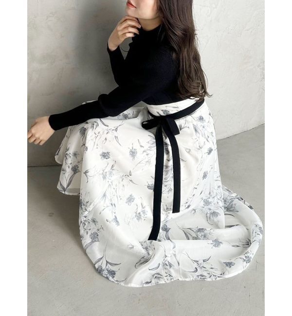 MERCURYDUO「フラワードッキングコルセットワンピース」|ワンピース|