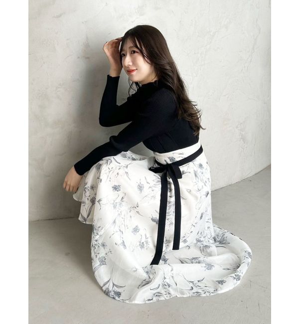 MERCURYDUO「フラワードッキングコルセットワンピース」|ワンピース|