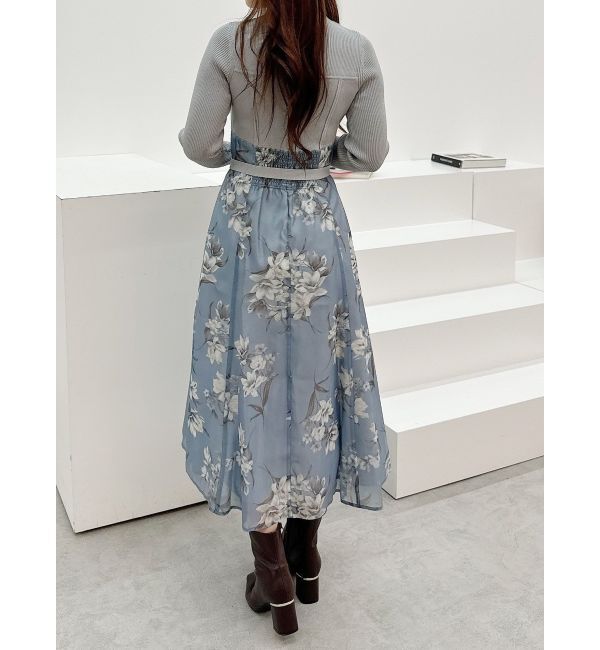 MERCURYDUO「フラワードッキングコルセットワンピース」|ワンピース|