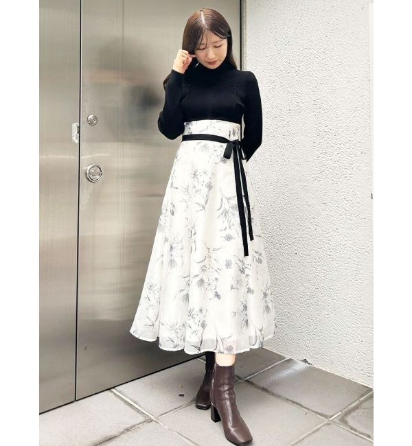 MERCURYDUO「フラワードッキングコルセットワンピース」|ワンピース|