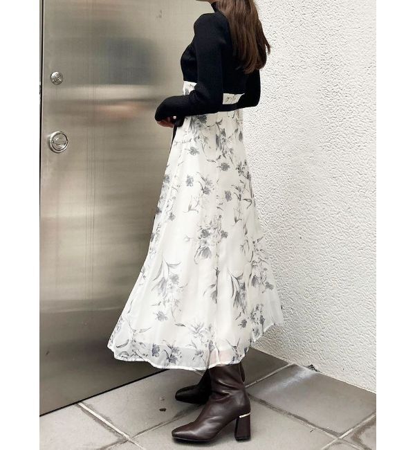 MERCURYDUO「フラワードッキングコルセットワンピース」|ワンピース|