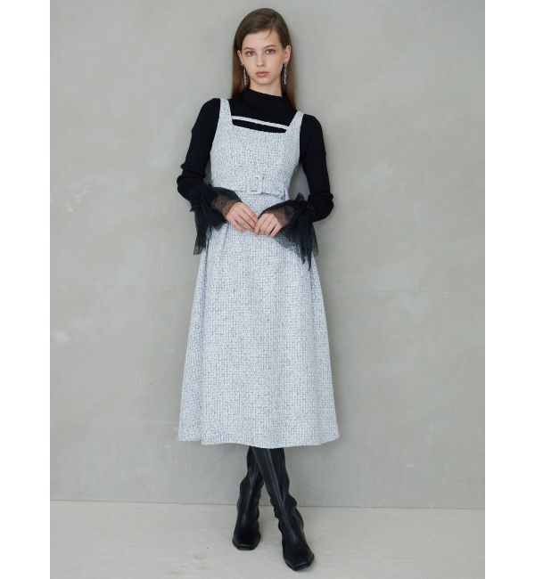 MERCURYDUO「異素材フレアスリーブニット」|ニット・セーター|