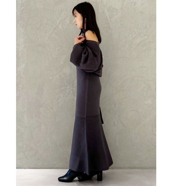 MERCURYDUO「チェーンボレロセットニットマーメイドワンピース」|ワンピース|