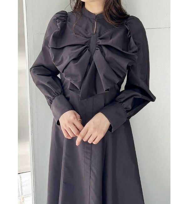 MERCURYDUO「フロントBIGリボンフレアワンピース」|ワンピース|