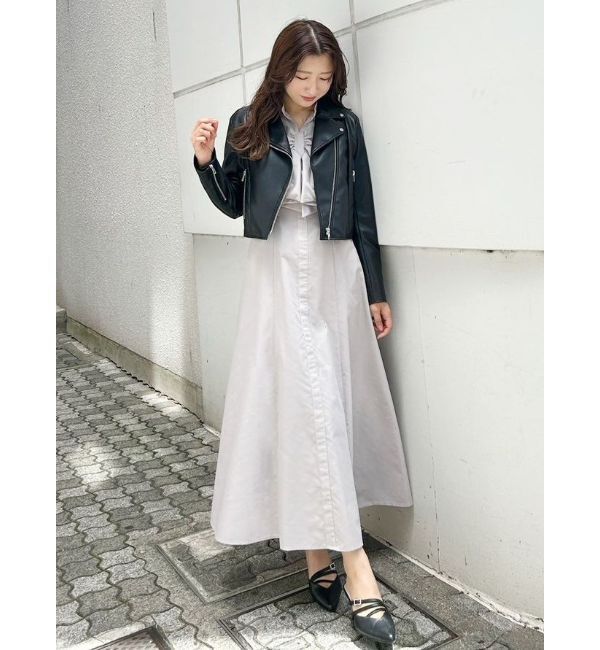 MERCURYDUO「フロントBIGリボンフレアワンピース」|ワンピース|