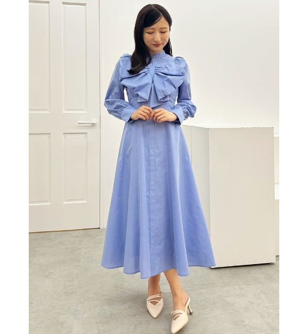 MERCURYDUO「フロントBIGリボンフレアワンピース」|ワンピース|