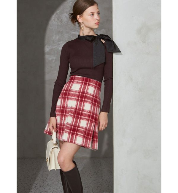 MERCURYDUO「シャギーチェックボックスプリーツミニスカパン」|その他|