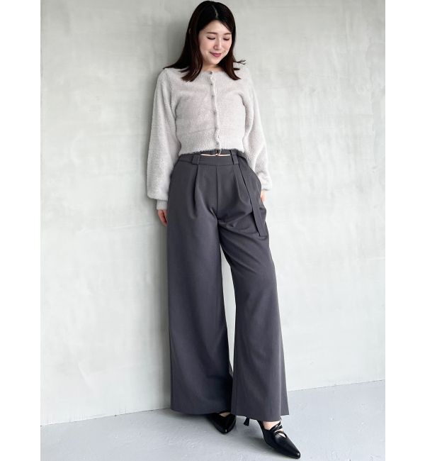 MERCURYDUO「ミニシャギーロングスリーブニットカーディガン」|カーディガン|