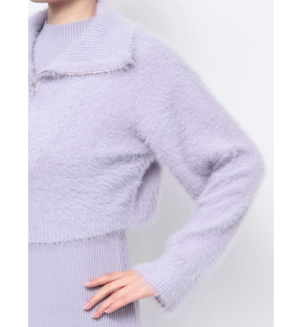 MERCURYDUO「ミニシャギーハーフジップニットセットワンピース」|ワンピース|