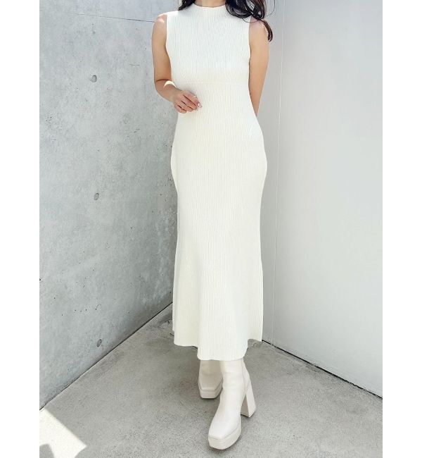 MERCURYDUO「ミニシャギーハーフジップニットセットワンピース」|ワンピース|