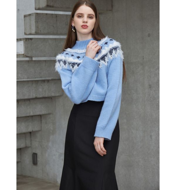 MERCURYDUO「ノルディッククロップドニット」|ニット・セーター|