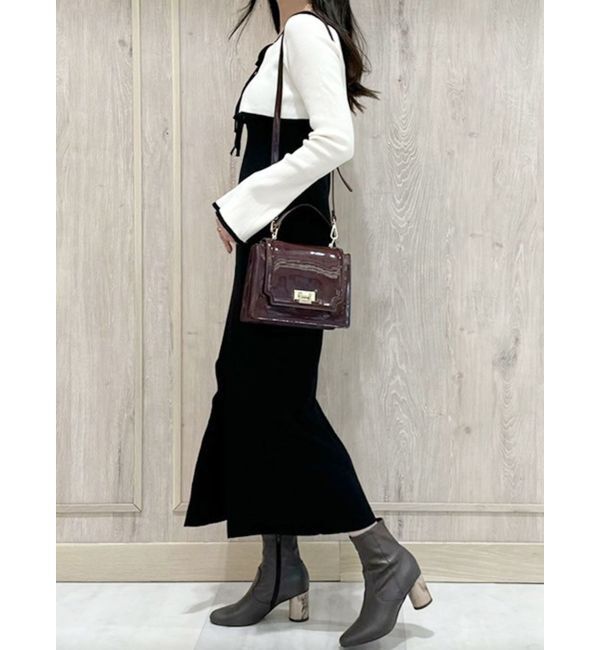 MERCURYDUO「3WAY配色ストラップバッククロスロングスリーブワンピース」|ワンピース|