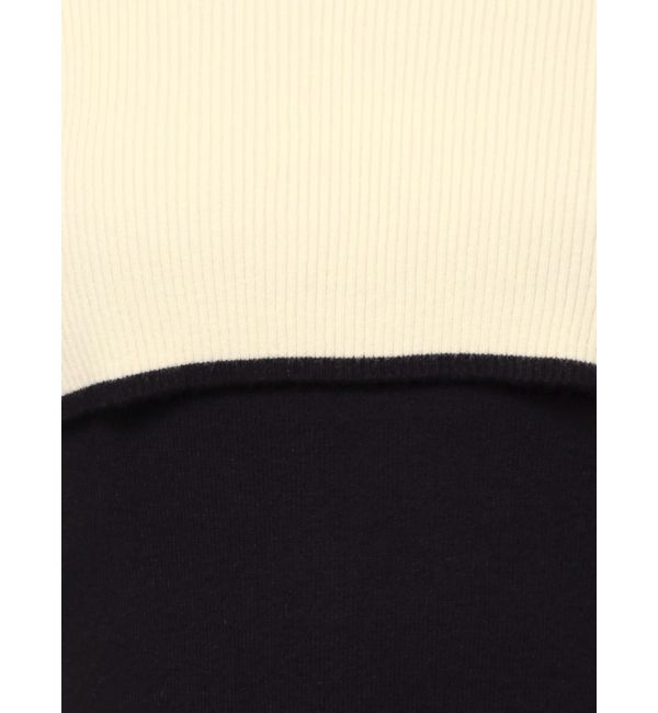 MERCURYDUO「3WAY配色ストラップバッククロスロングスリーブワンピース」|ワンピース|