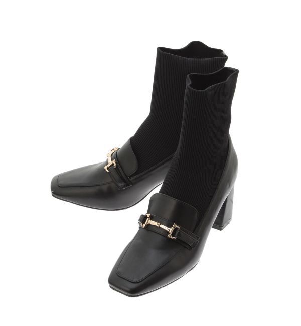 MERCURYDUO「ソックスローファーブーツ」|ショートブーツ|