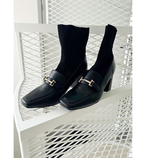 MERCURYDUO「ソックスローファーブーツ」|ショートブーツ|