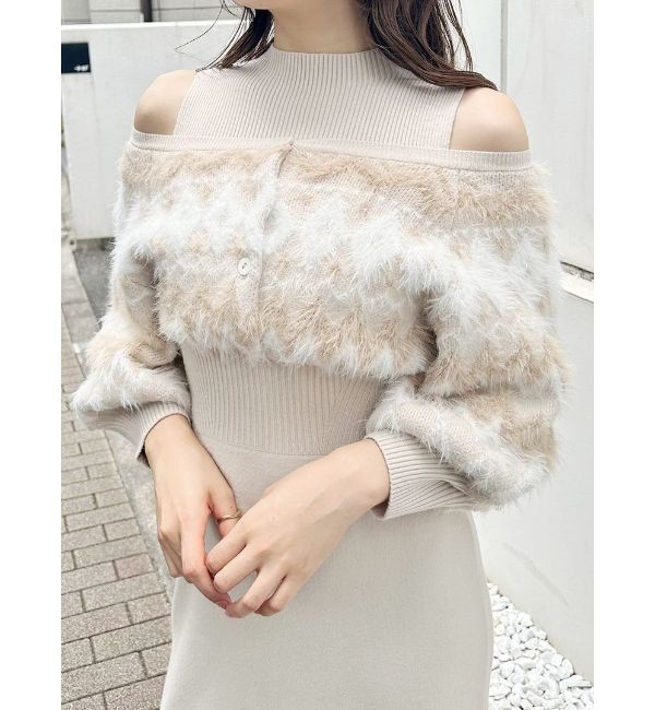 MERCURYDUO「ノルディックジャカードドッキングニットワンピース」|ワンピース|