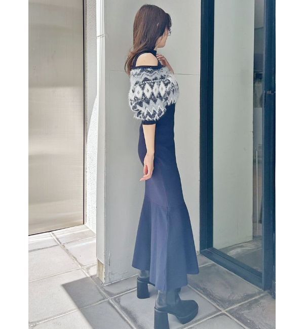 MERCURYDUO「ノルディックジャカードドッキングニットワンピース」|ワンピース|