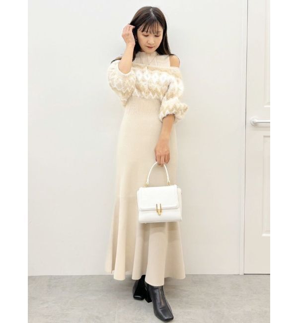 MERCURYDUO「ノルディックジャカードドッキングニットワンピース」|ワンピース|