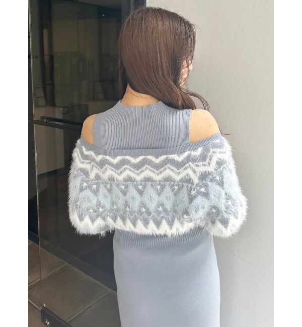 MERCURYDUO「ノルディックジャカードドッキングニットワンピース」|ワンピース|