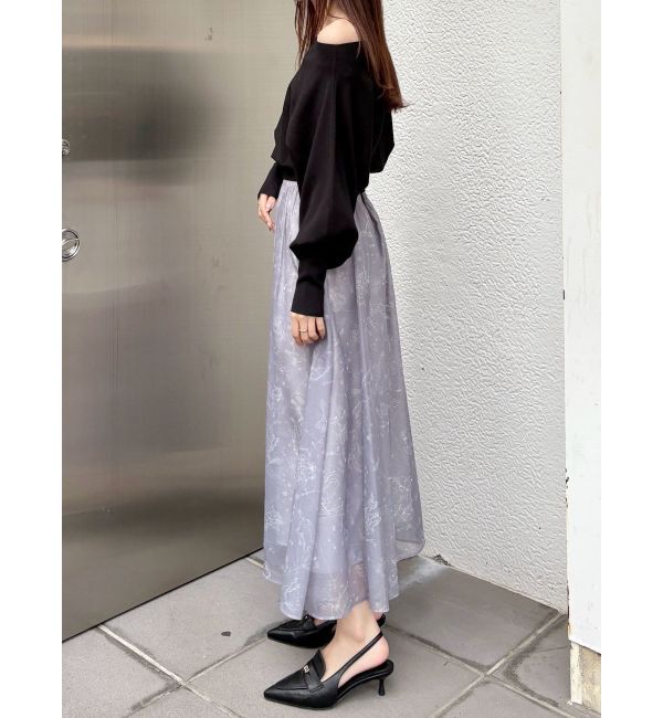 MERCURYDUO「星座モチーフプリントフレアスカート」|スカート|