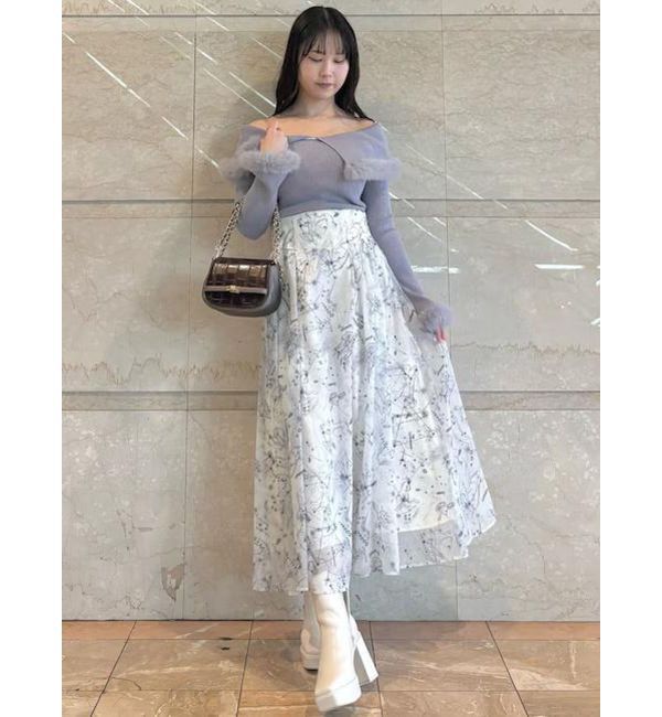 MERCURYDUO「星座モチーフプリントフレアスカート」|スカート|