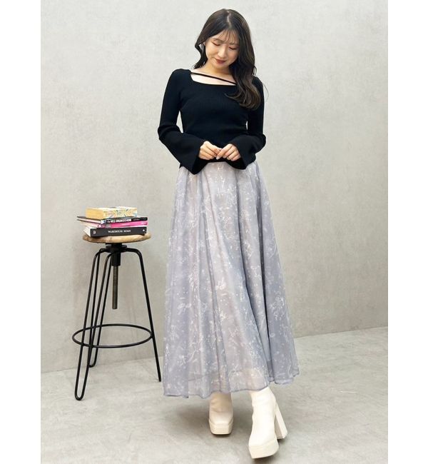 MERCURYDUO「星座モチーフプリントフレアスカート」|スカート|