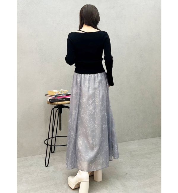 MERCURYDUO「星座モチーフプリントフレアスカート」|スカート|