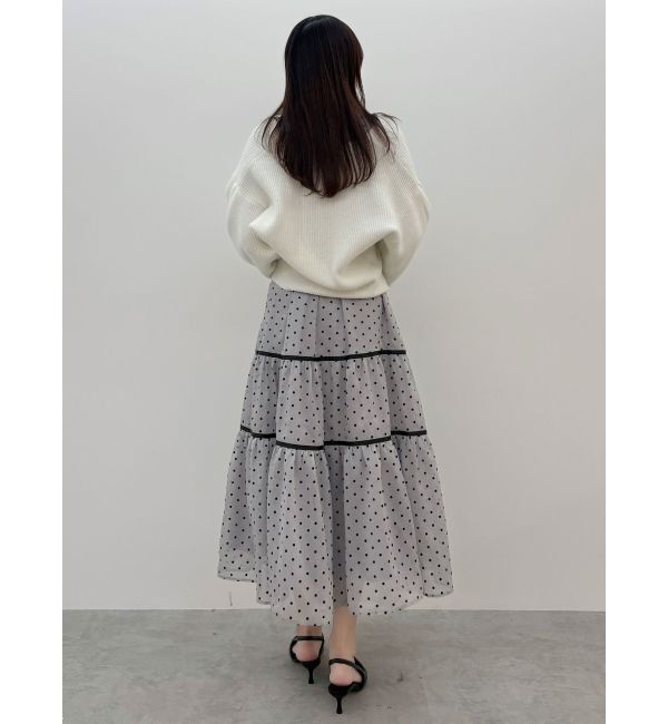 MERCURYDUO「前後2WAYリボンドットティアードワンピース」|ワンピース|