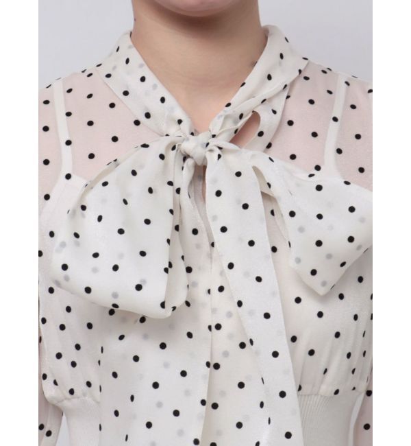 MERCURYDUO「前後2WAYリボンドットティアードワンピース」|ワンピース|