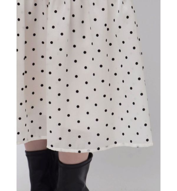 MERCURYDUO「前後2WAYリボンドットティアードワンピース」|ワンピース|