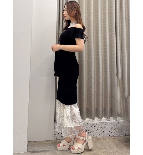 MERCURYDUO「レースツイストニットドッキングワンピース」|ワンピース|