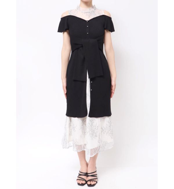 MERCURYDUO「レースツイストニットドッキングワンピース」|ワンピース|