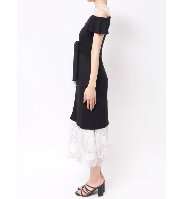 MERCURYDUO「レースツイストニットドッキングワンピース」|ワンピース|