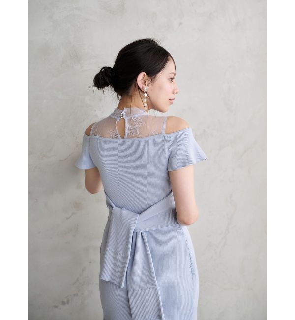 MERCURYDUO「レースツイストニットドッキングワンピース」|ワンピース|