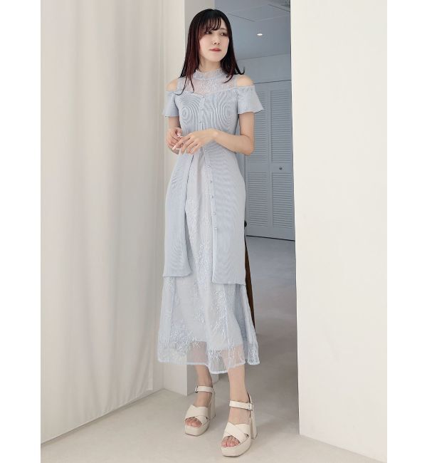MERCURYDUO「レースツイストニットドッキングワンピース」|ワンピース|