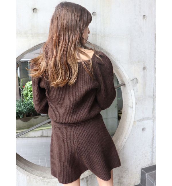 MURUA「アシメスクエアニットロンパース」|オールインワン|