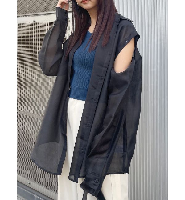 MURUA「2WAYシアーシャツ」|シャツ・ブラウス|ブラック