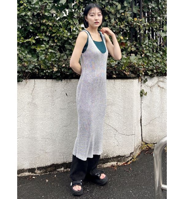 MURUA「メタリックメッシュロングワンピース」|ワンピース|